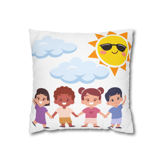 Play-Baby My Friends Square Poly Canvas Pillowcase