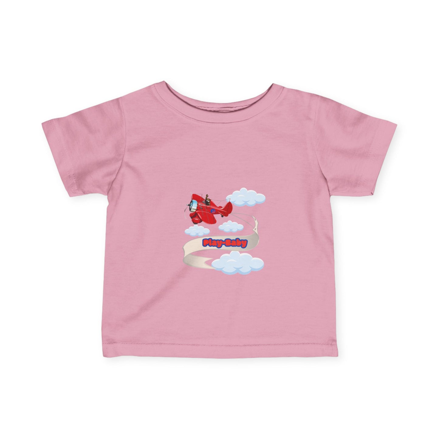 Playful Infant Fine Jersey Tee with Airplane Design