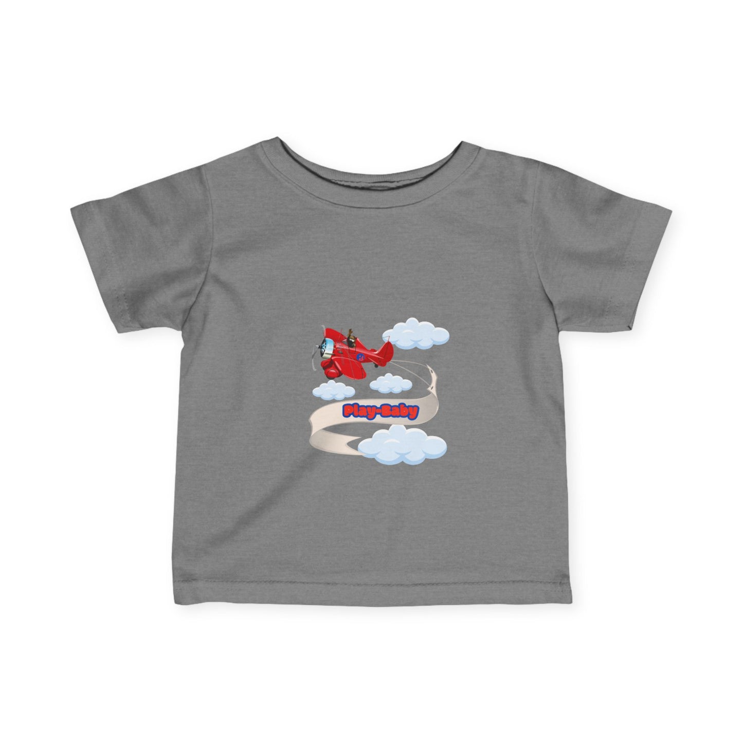 Playful Infant Fine Jersey Tee with Airplane Design