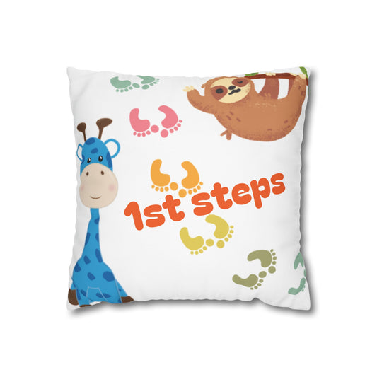 Play-Baby 1st Steps Square Poly Canvas Pillowcase