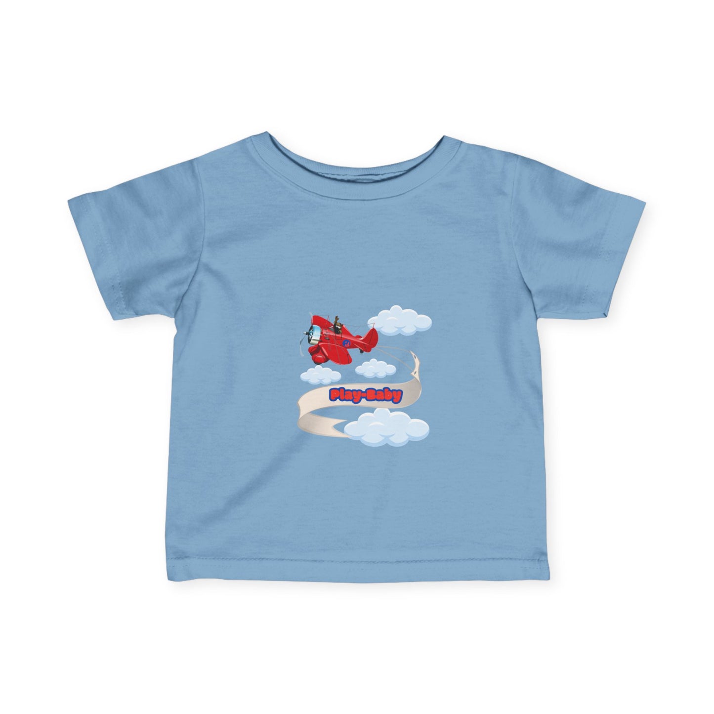 Playful Infant Fine Jersey Tee with Airplane Design