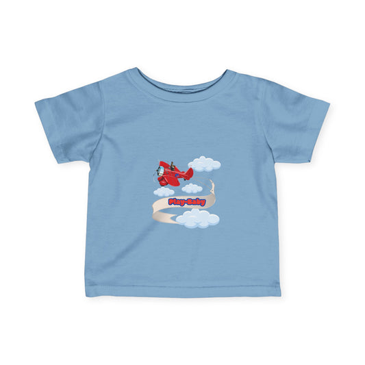 Playful Infant Fine Jersey Tee with Airplane Design