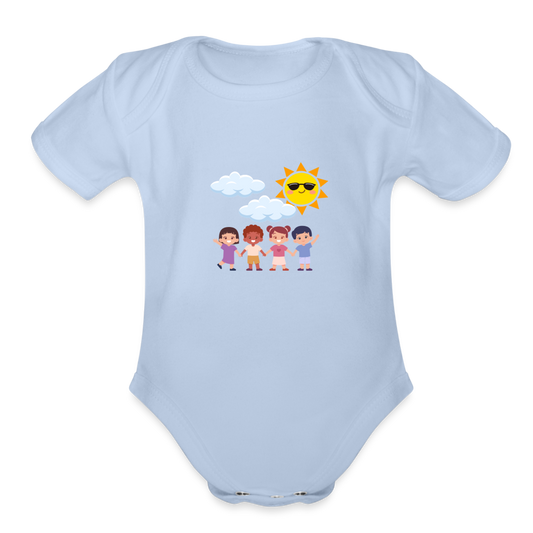 Play-Baby Sunny day Organic Short Sleeve Baby Bodysuit - sky