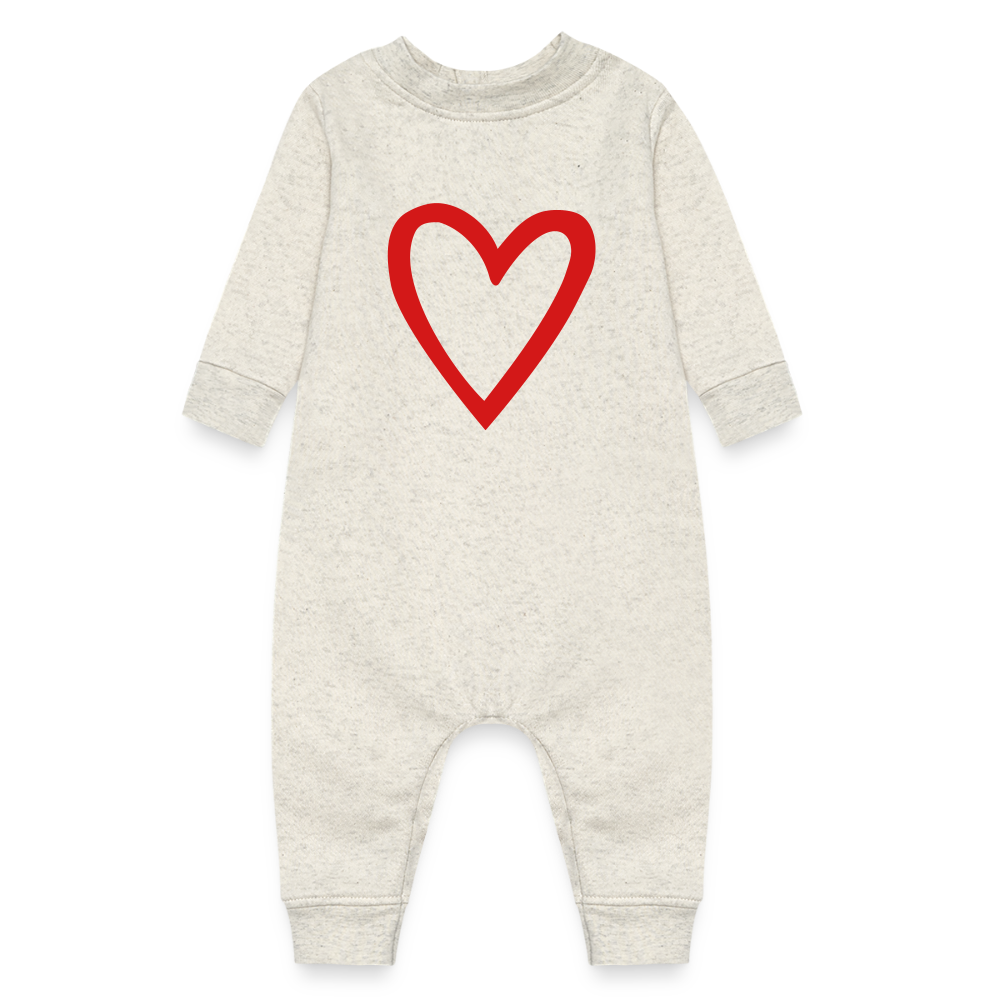 Play-Baby Love Baby Fleece One Piece - heather oatmeal