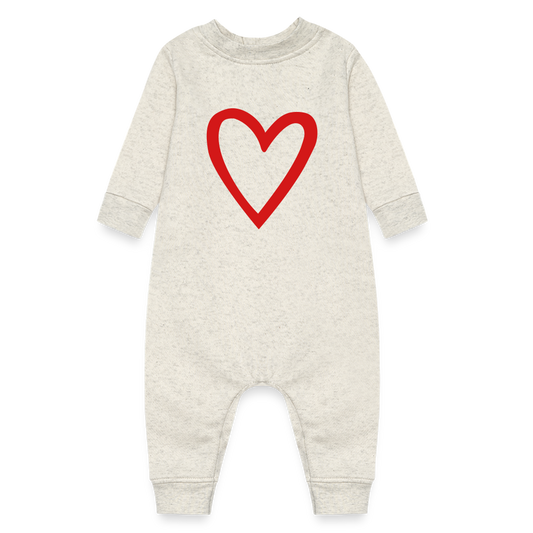 Play-Baby Love Baby Fleece One Piece - heather oatmeal