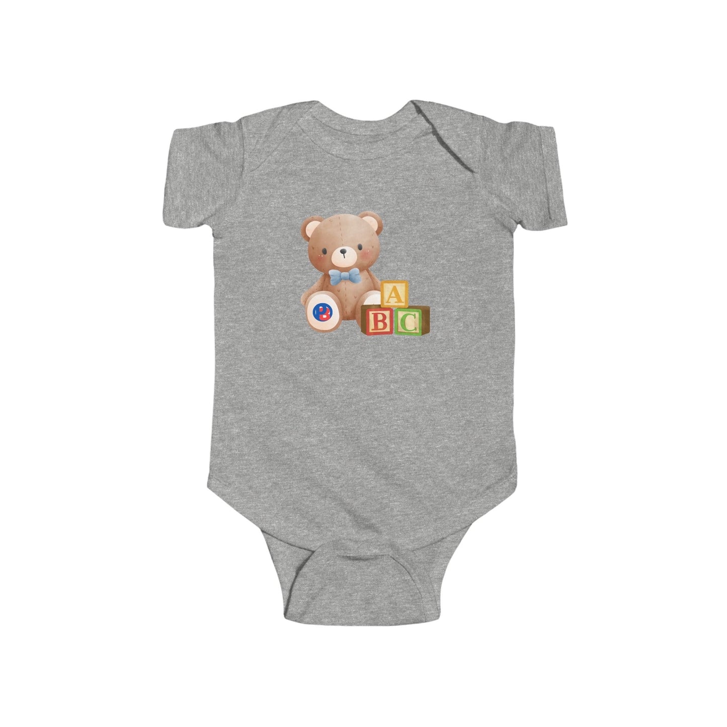 Cute Bear & Blocks Infant Bodysuit - Perfect Baby Shower Gift