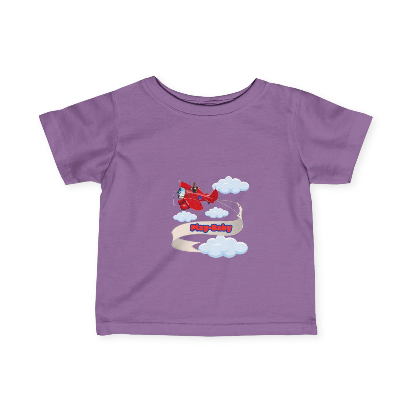 Playful Infant Fine Jersey Tee with Airplane Design