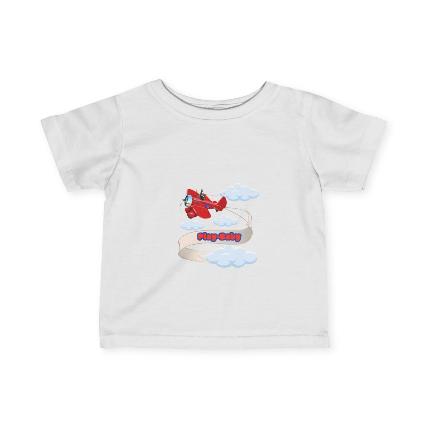 Playful Infant Fine Jersey Tee with Airplane Design