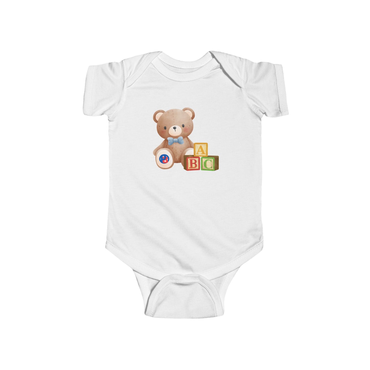 Cute Bear & Blocks Infant Bodysuit - Perfect Baby Shower Gift