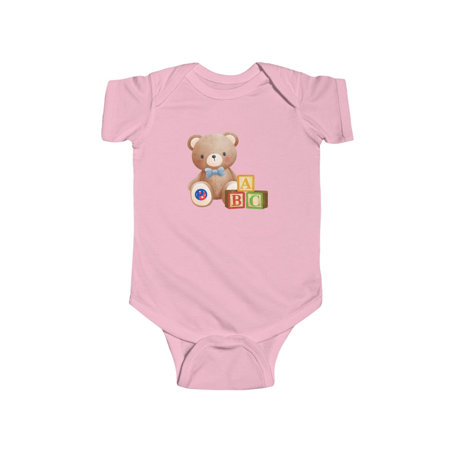 Cute Bear & Blocks Infant Bodysuit - Perfect Baby Shower Gift