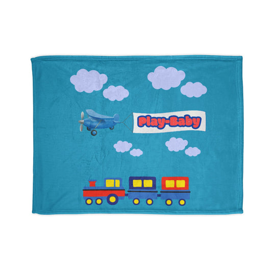 Play-Baby Airplane Polyester Throw Blanket with Playful Pattern